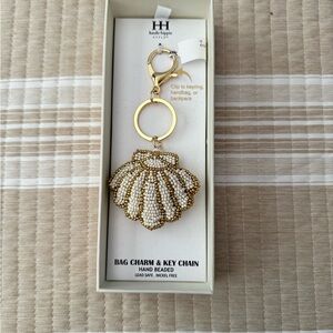 Beaded Shell Bag Charm Key Chain